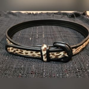 Saks Fifth Avenue Italian Leopard Print Calf Hair belt